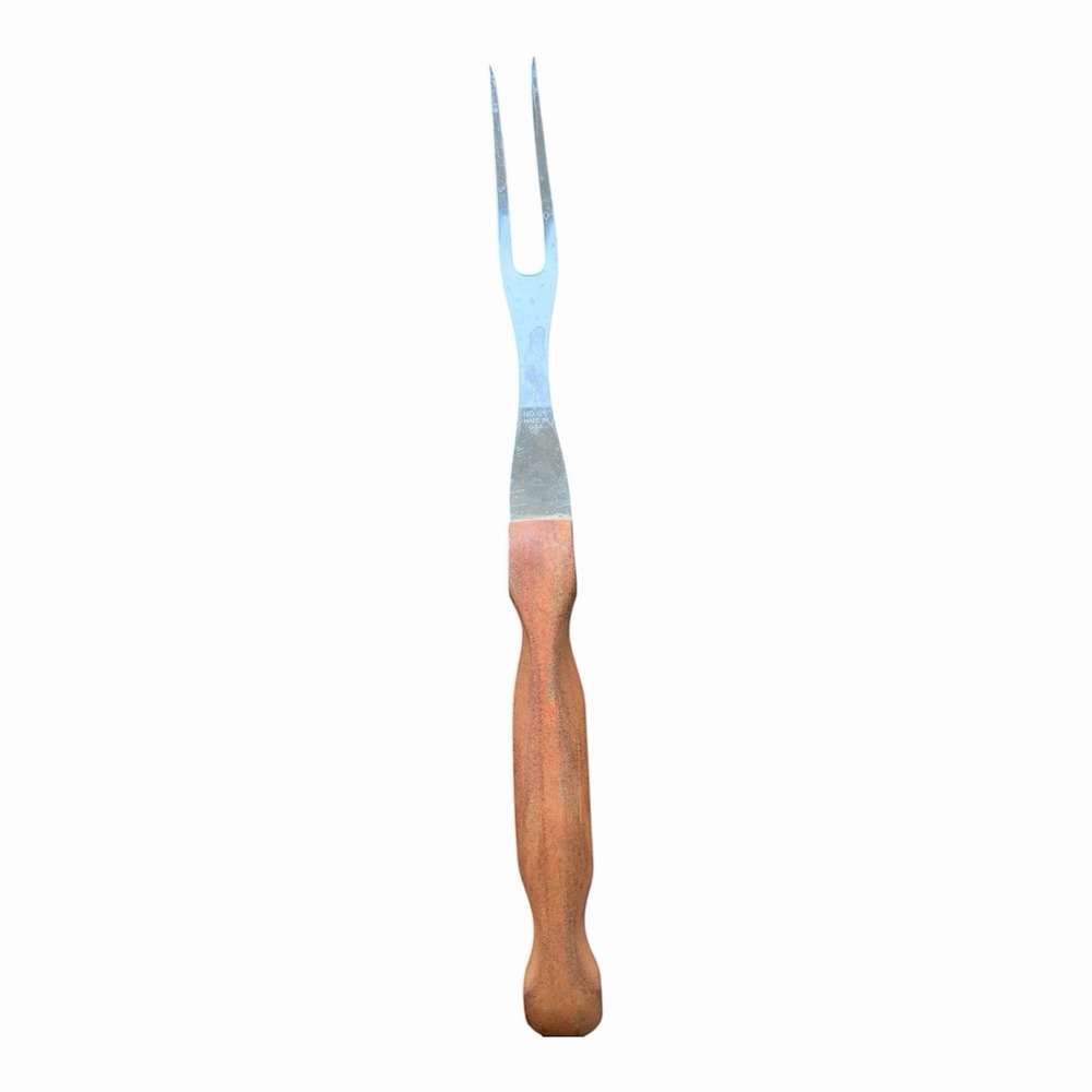 CUTCO No. 26 Chefs Carving, Serving Fork Dinner Utensil Brown Handle Made In USA